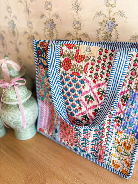 Wildflower Patch Regular Quilted Tote Bag 