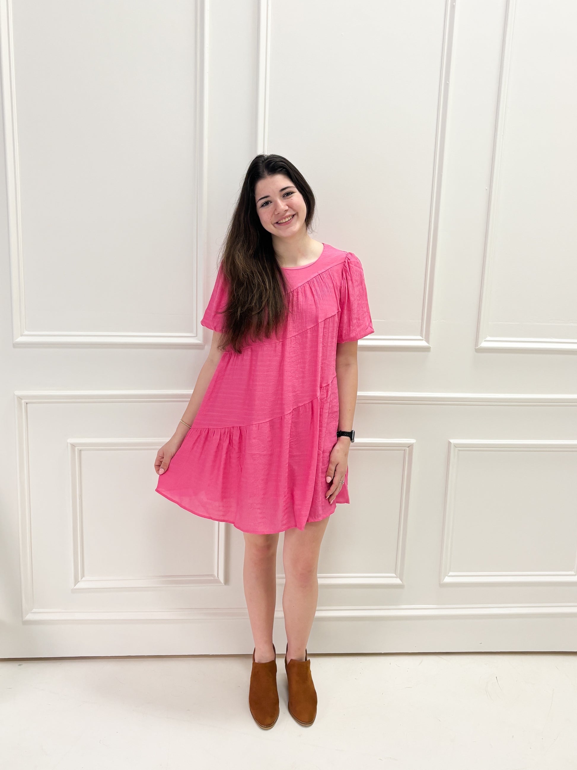 Stunning In Pink Details Dress - Shoppe3130