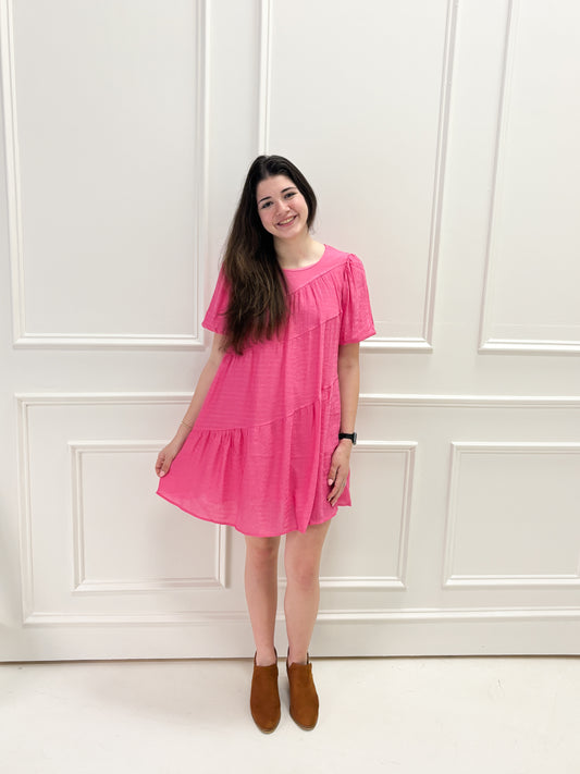 Stunning In Pink Details Dress