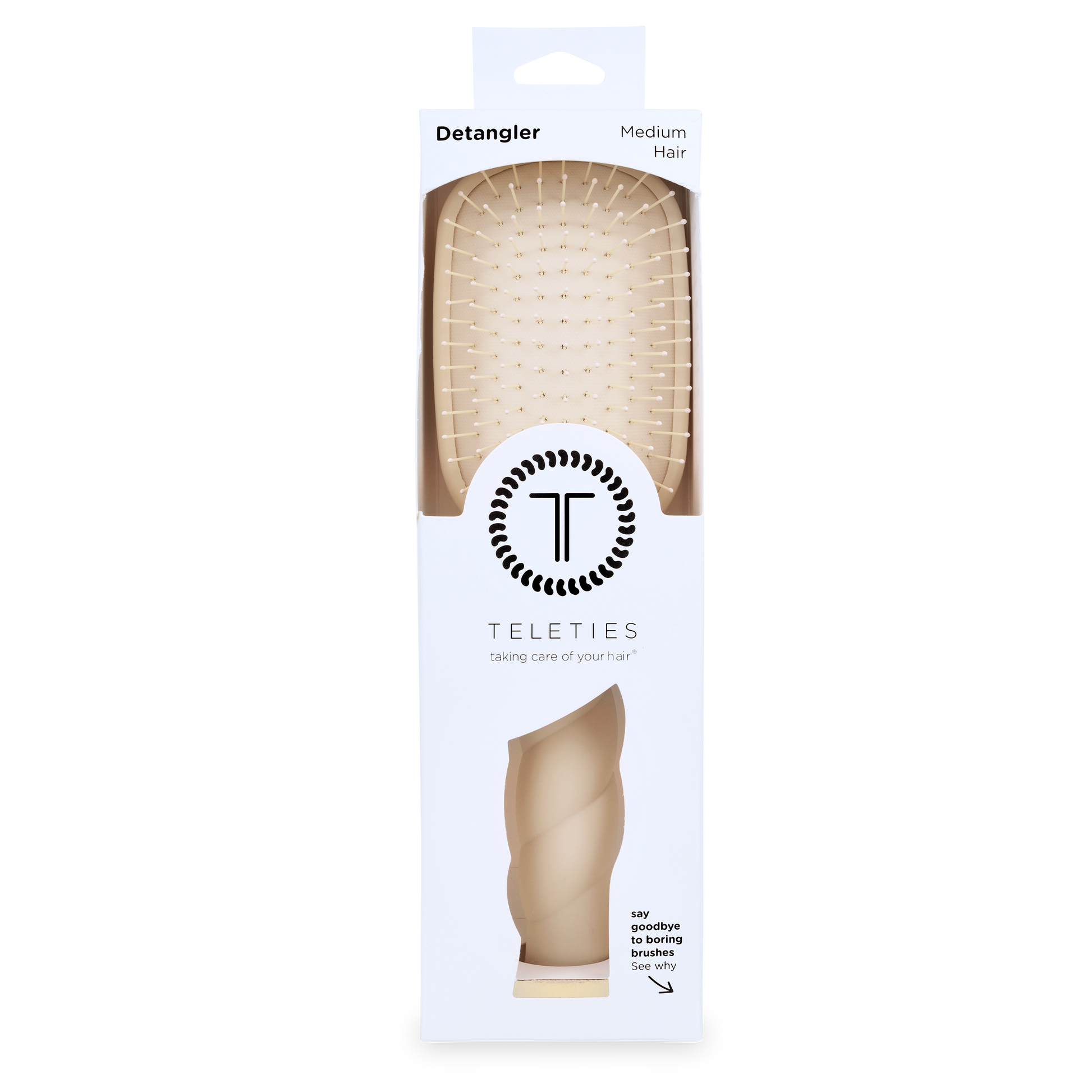 TELETIES - Detangler Hair Brush for Medium Hair - Tan - Shoppe3130