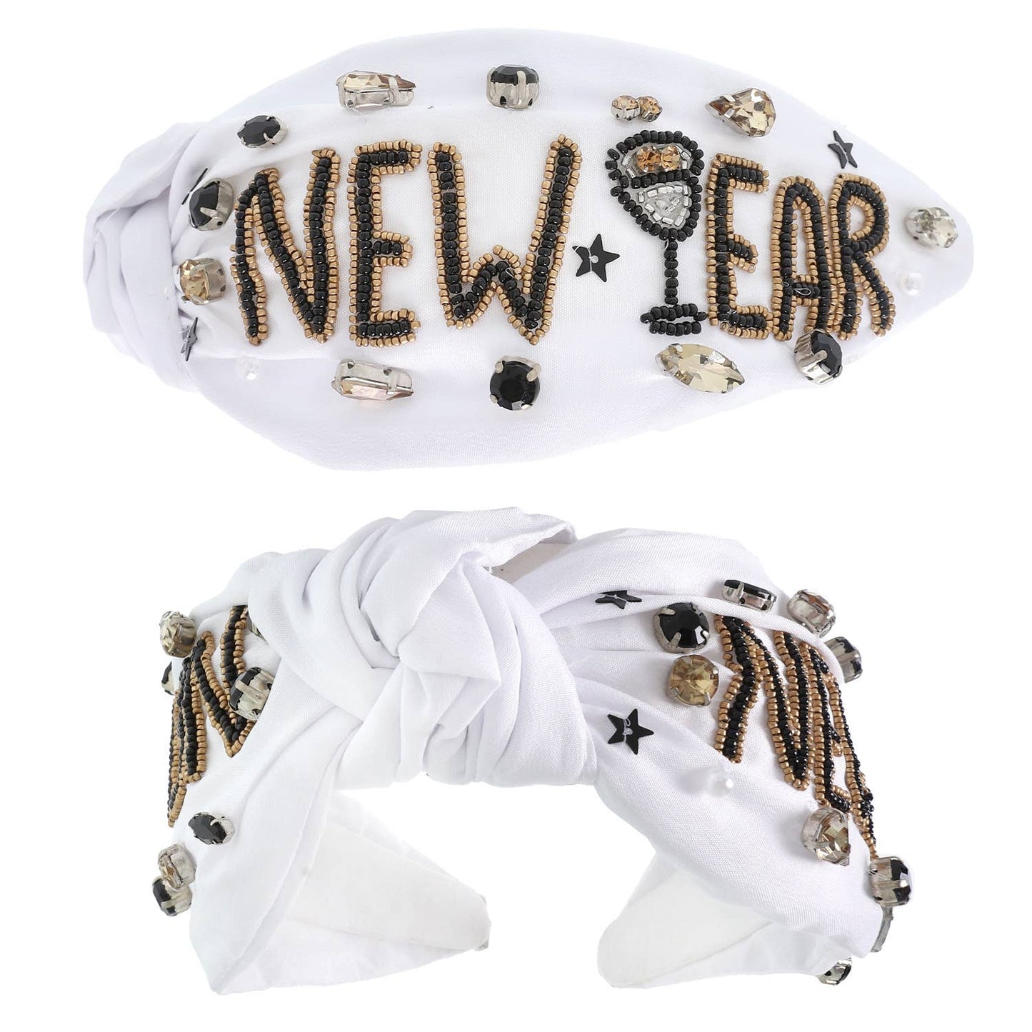New Year's Eve Toast Crystal Beaded Headband
