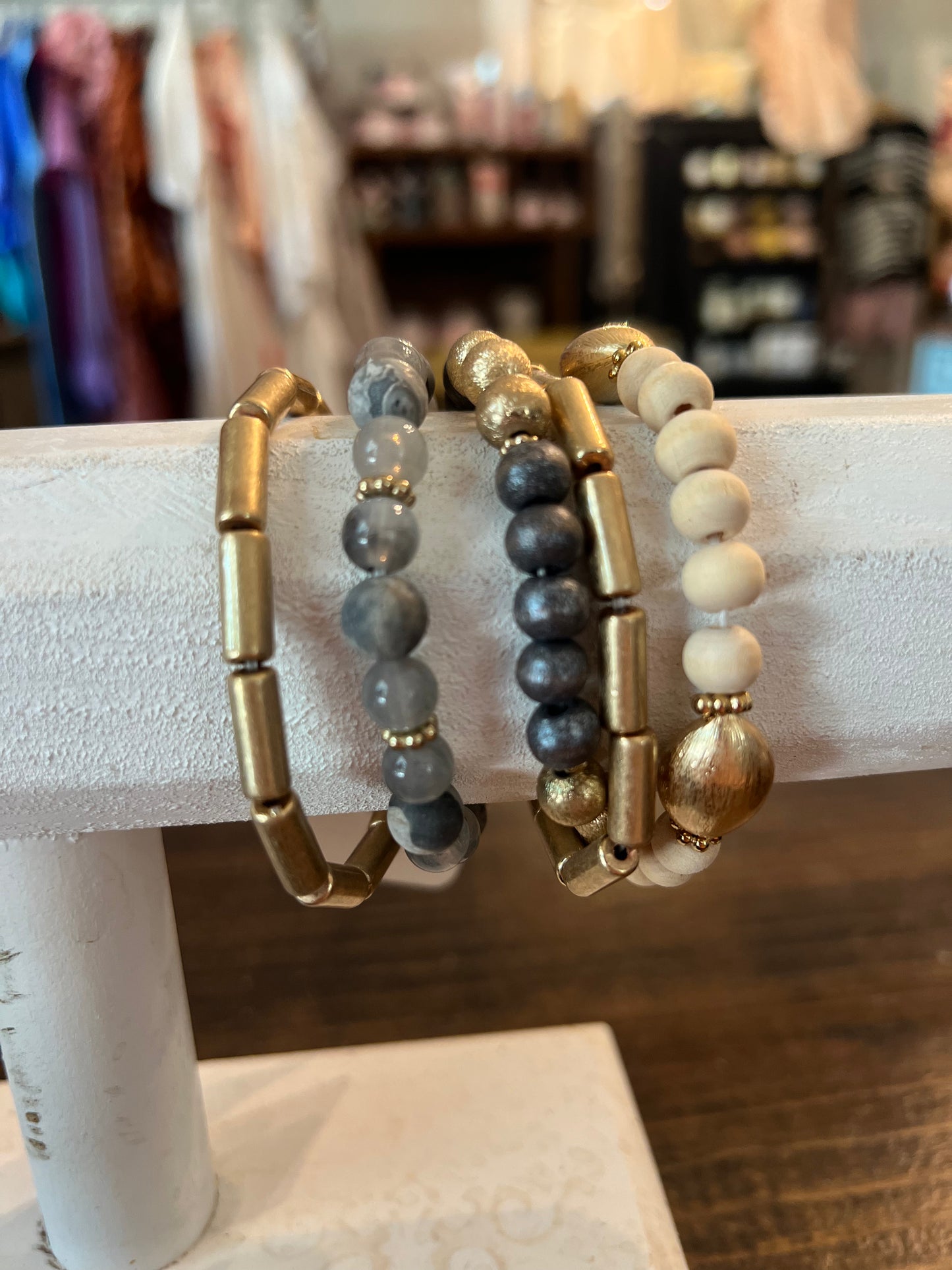 Golden Muse Beaded Bracelet Stack