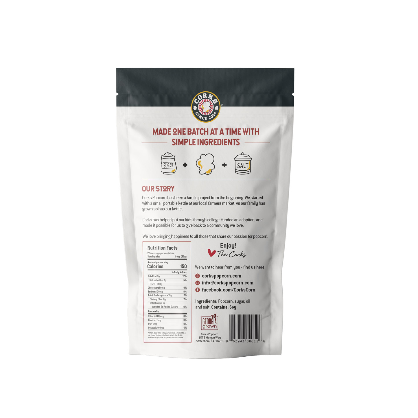 Corks Popcorn - Sweet and Salty Kettle Popcorn - 3.0 oz - Shoppe3130