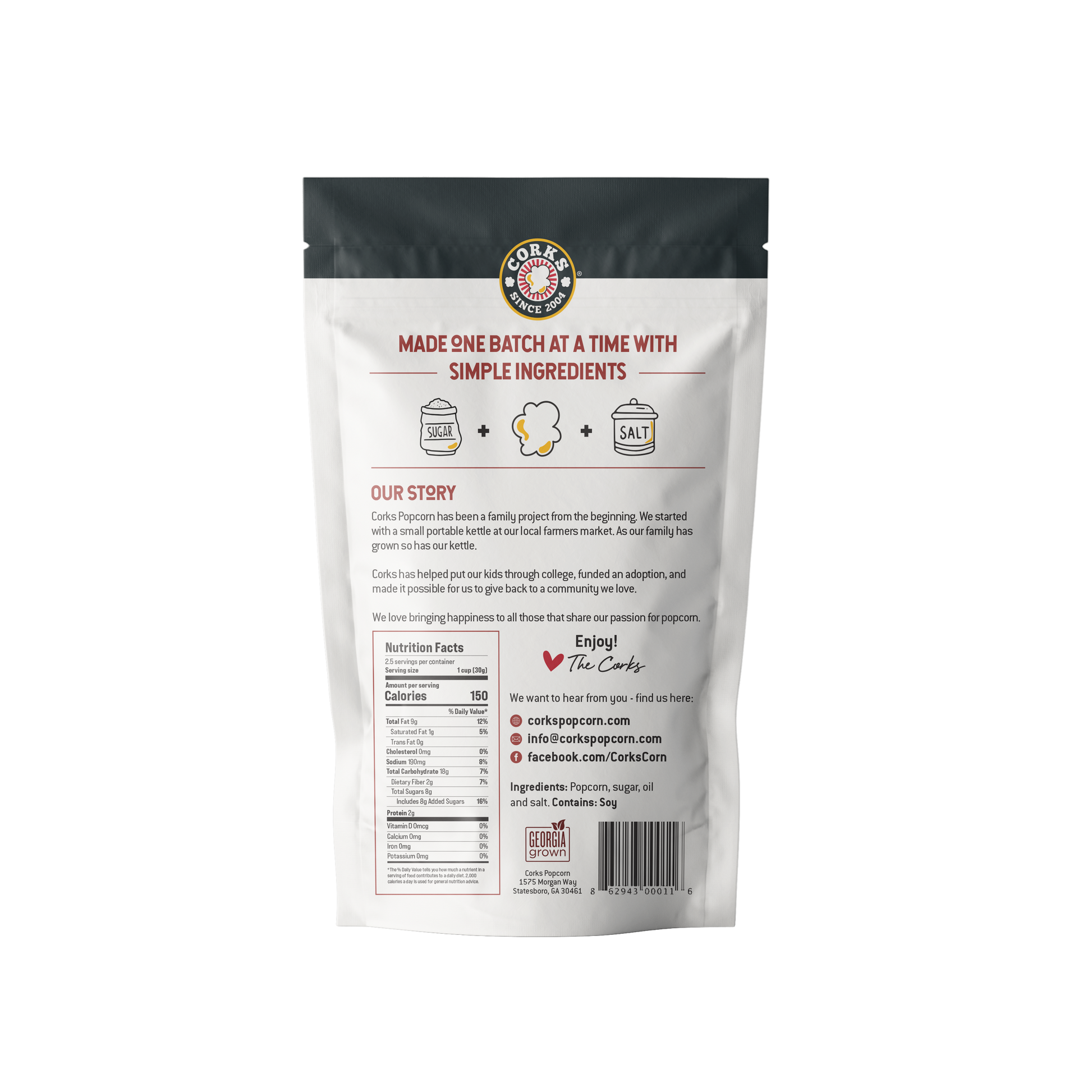 Corks Popcorn - Sweet and Salty Kettle Popcorn - 3.0 oz - Shoppe3130