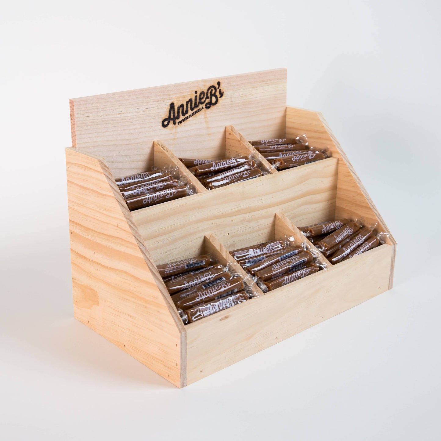 Annie B's - Wooden Caramel Display for Bulk Caramel - Handmade in USA!: 2 Pocket Display