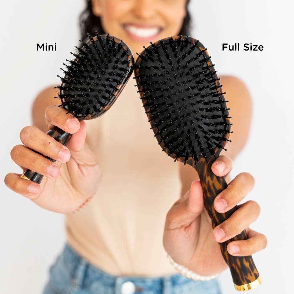 TELETIES - Mini Boar Brush | Tortoise - Shoppe3130