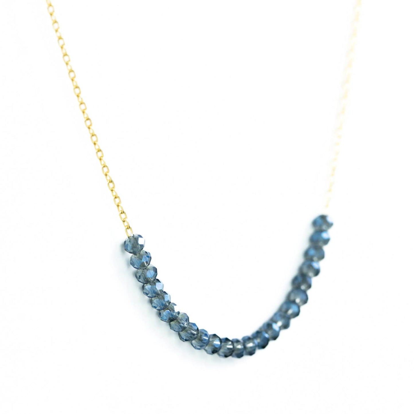 Splendid Iris - Delicate Crystal Accented Necklace: Bronze
