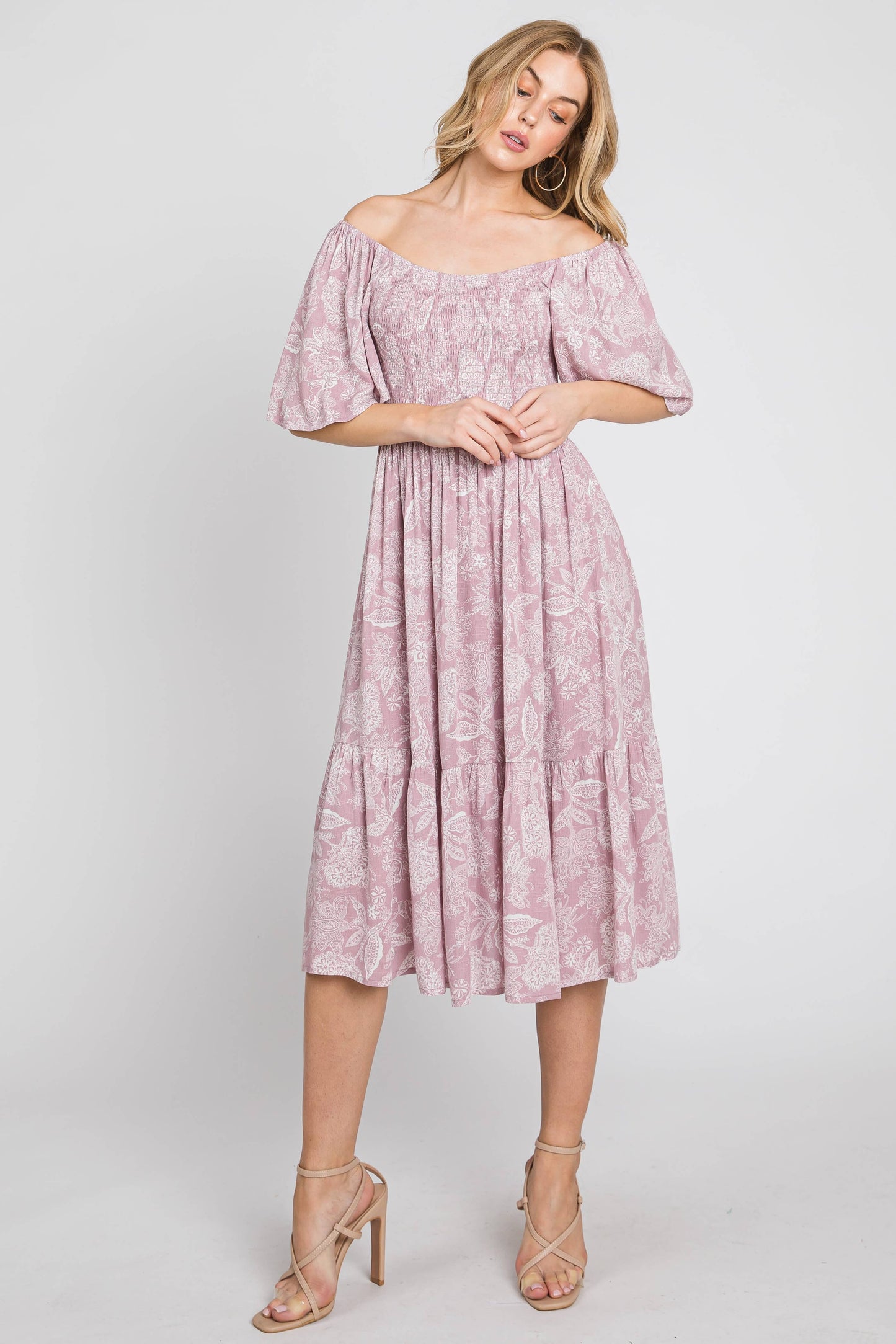 Vintage Kendra Flare Sleeve Smocked Dress
