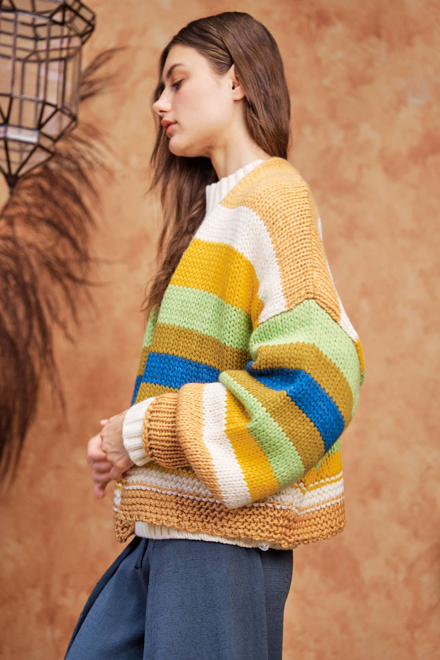 Striped 2025 sweater cardigan