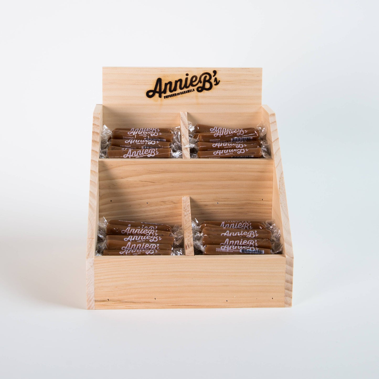 Annie B's - Wooden Caramel Display for Bulk Caramel - Handmade in USA!: 2 Pocket Display