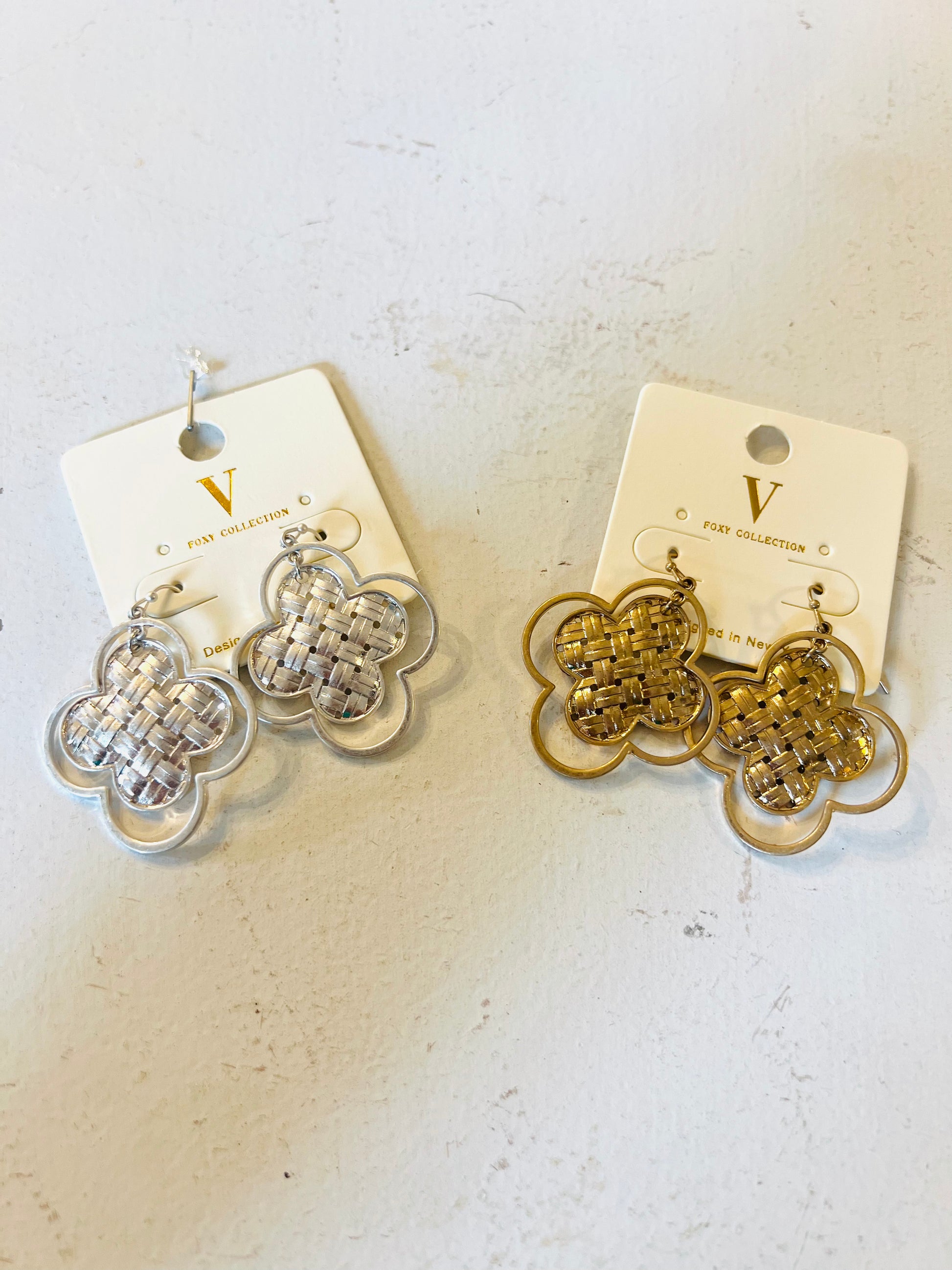 Woven Luxe Clover Earrings - Shoppe3130