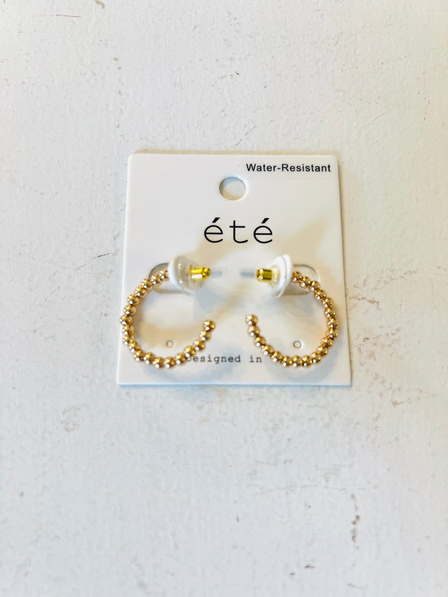 Gold Honey Bead Hoop Earrings - Shoppe3130