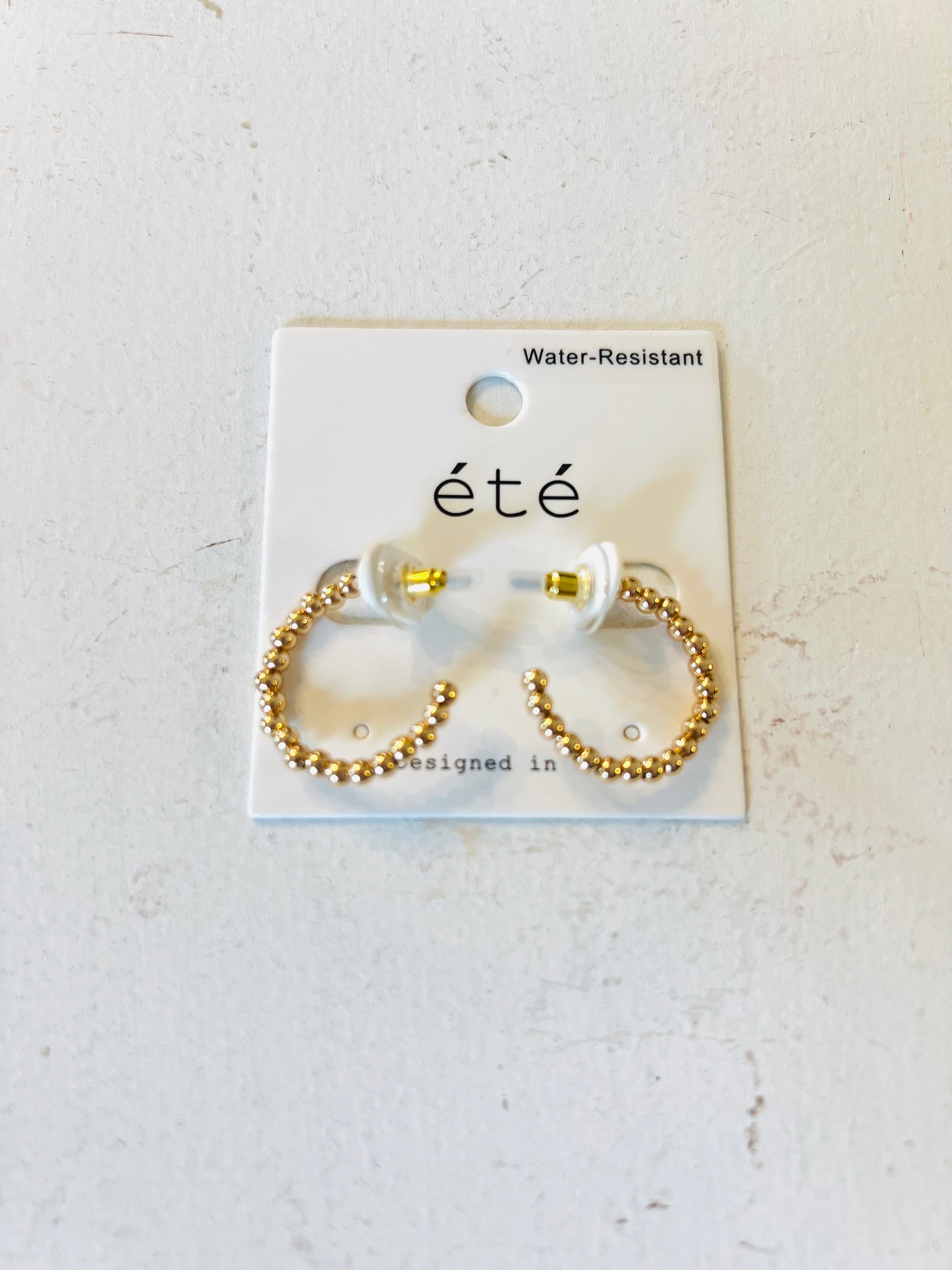 Gold Honey Bead Hoop Earrings - Shoppe3130
