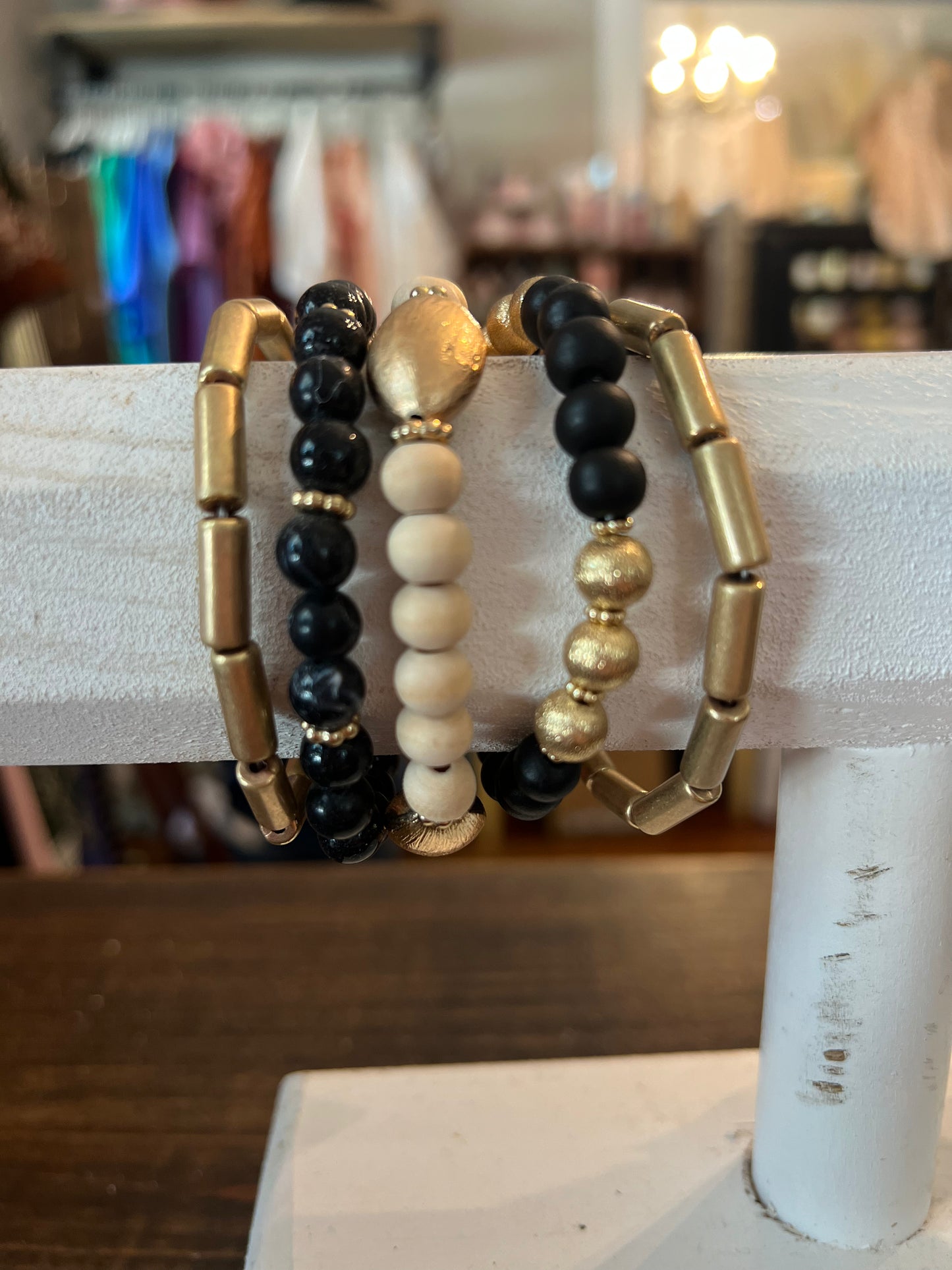 Golden Muse Beaded Bracelet Stack