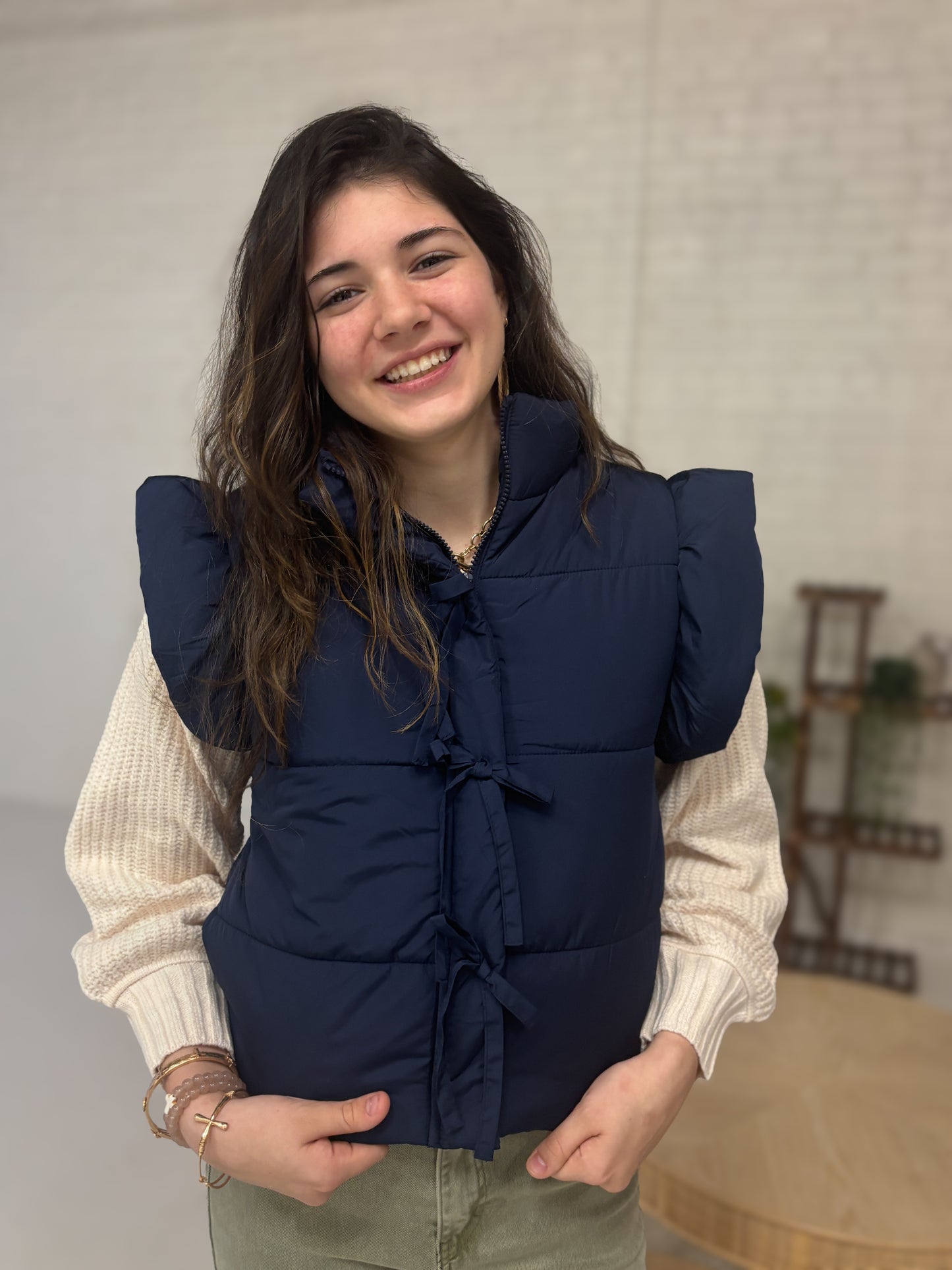 Cozy Up in Bows Puffer Vest - Shoppe3130