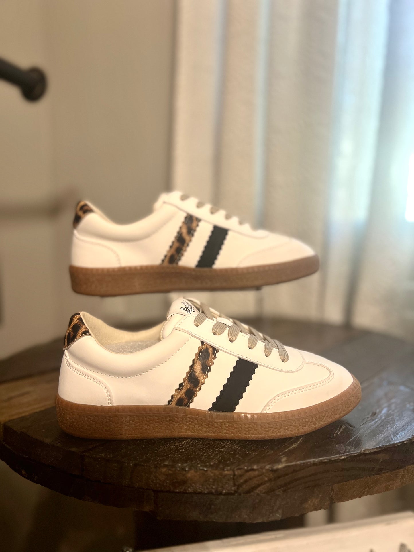 Heads Up White Leopard Combo Sneakers