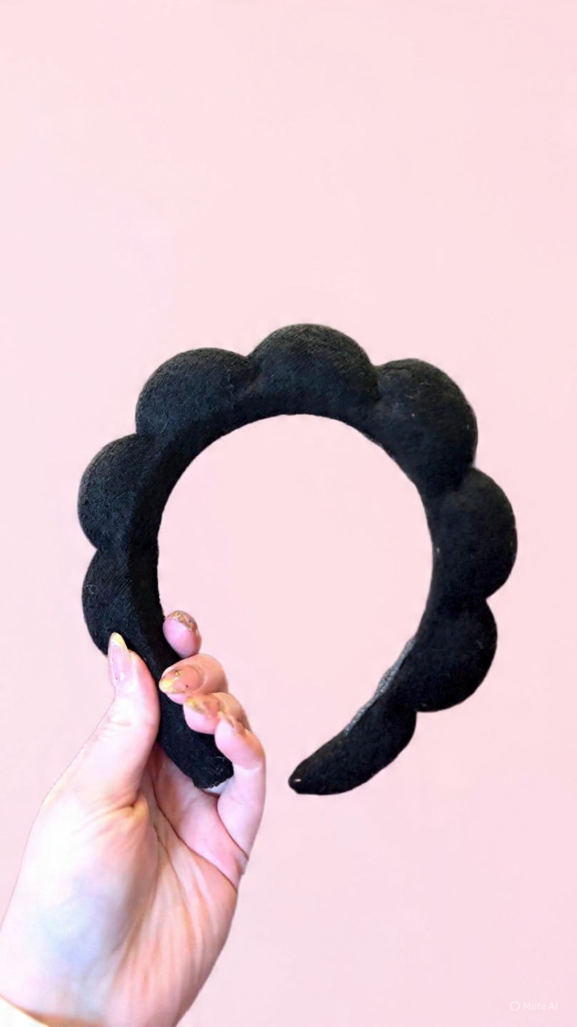 Black Texture Bubble Headband - Shoppe3130