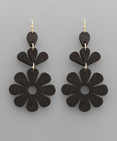 Finally Found You Wooden Floral Earrings