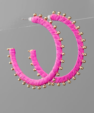 Hope Raffia Hoop Earrings