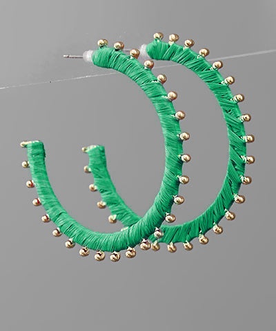 Hope Raffia Hoop Earrings