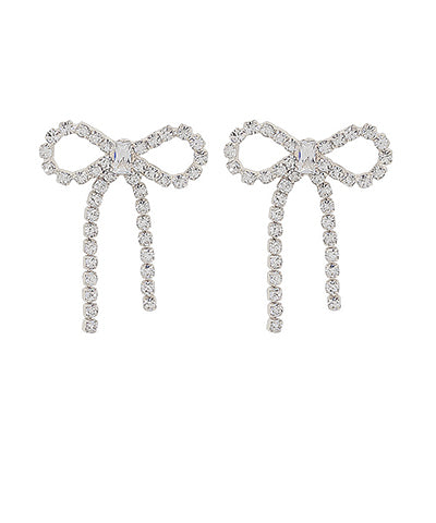 Put A Bow On It Rhinestone Earrings