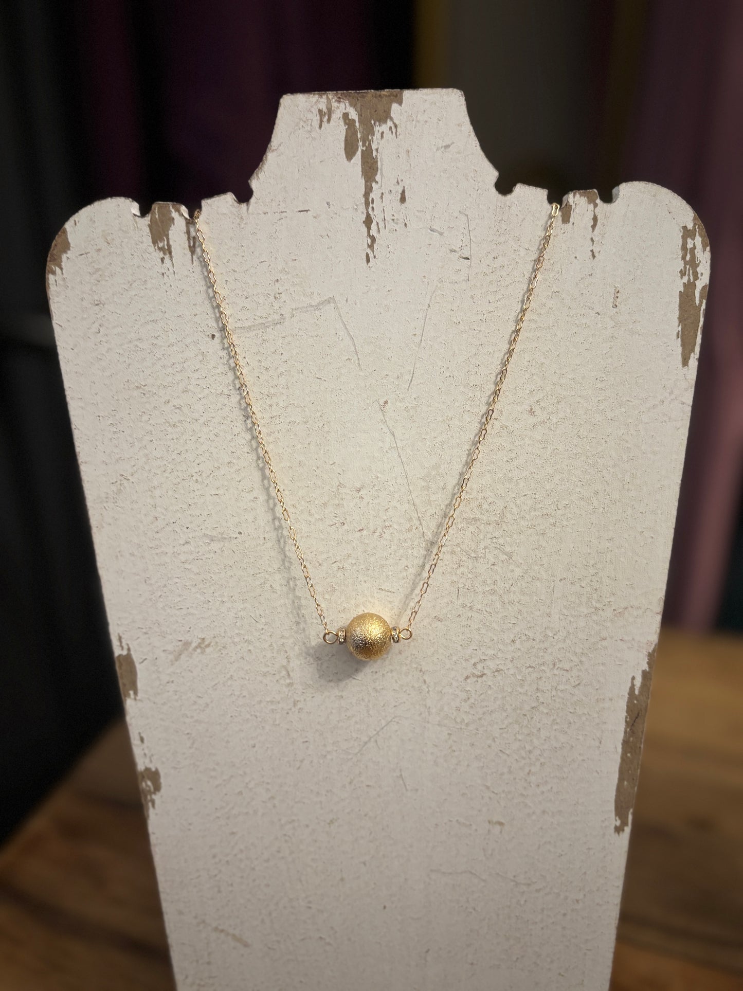 Dainty Chain with Metal Ball Necklace