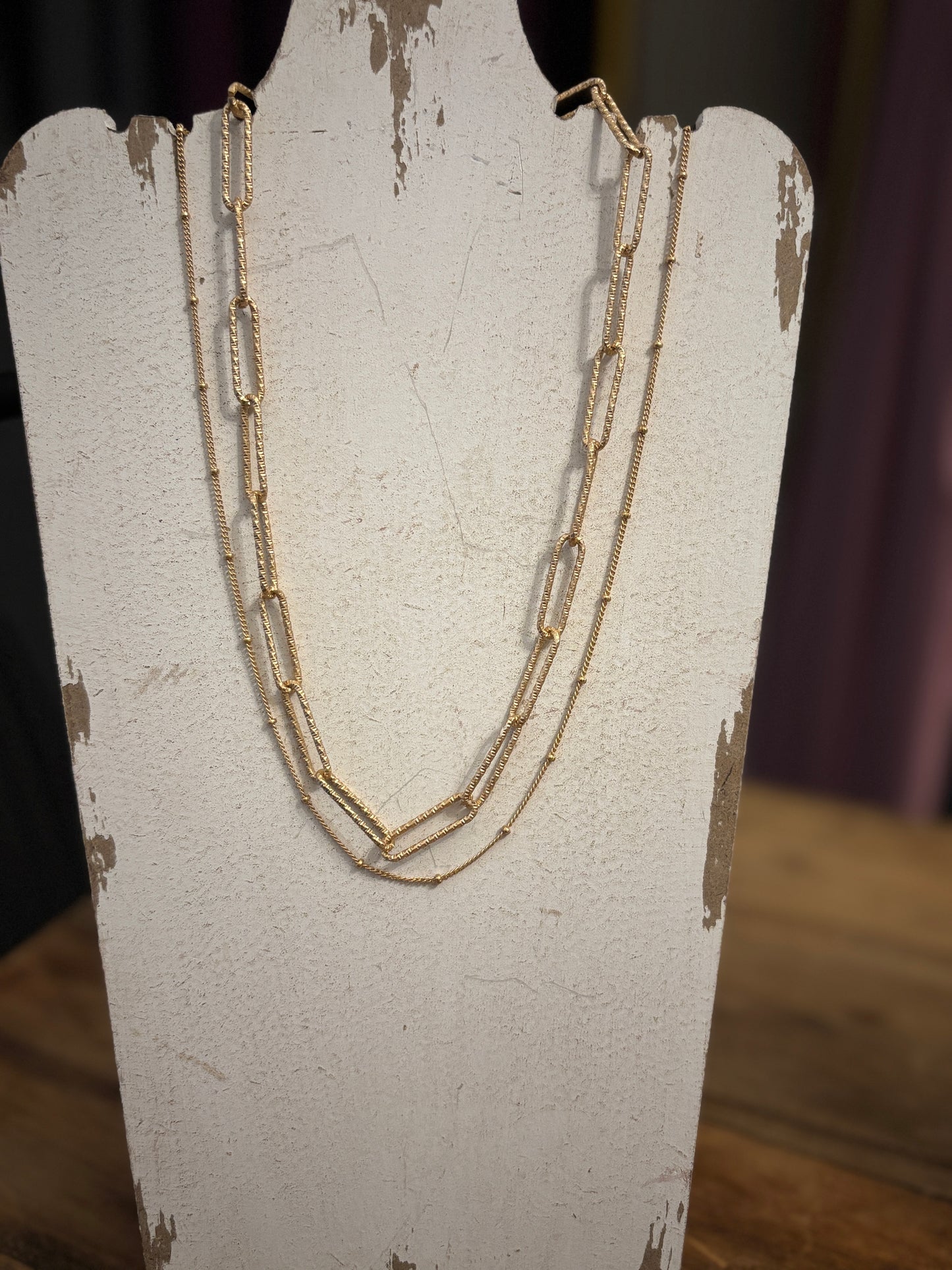 Gold Double Chain Necklace
