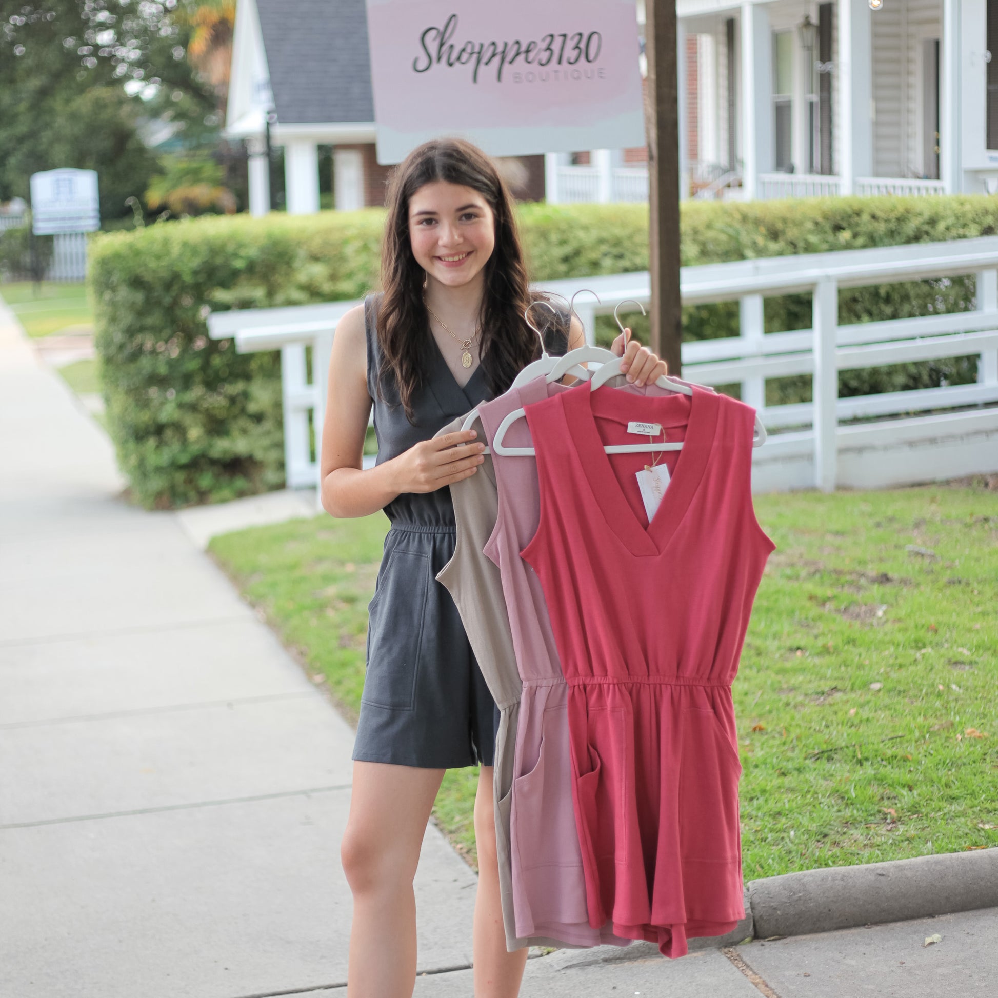 FINAL SALE Pocketed Avery Sleeveless Romper – Shoppe3130