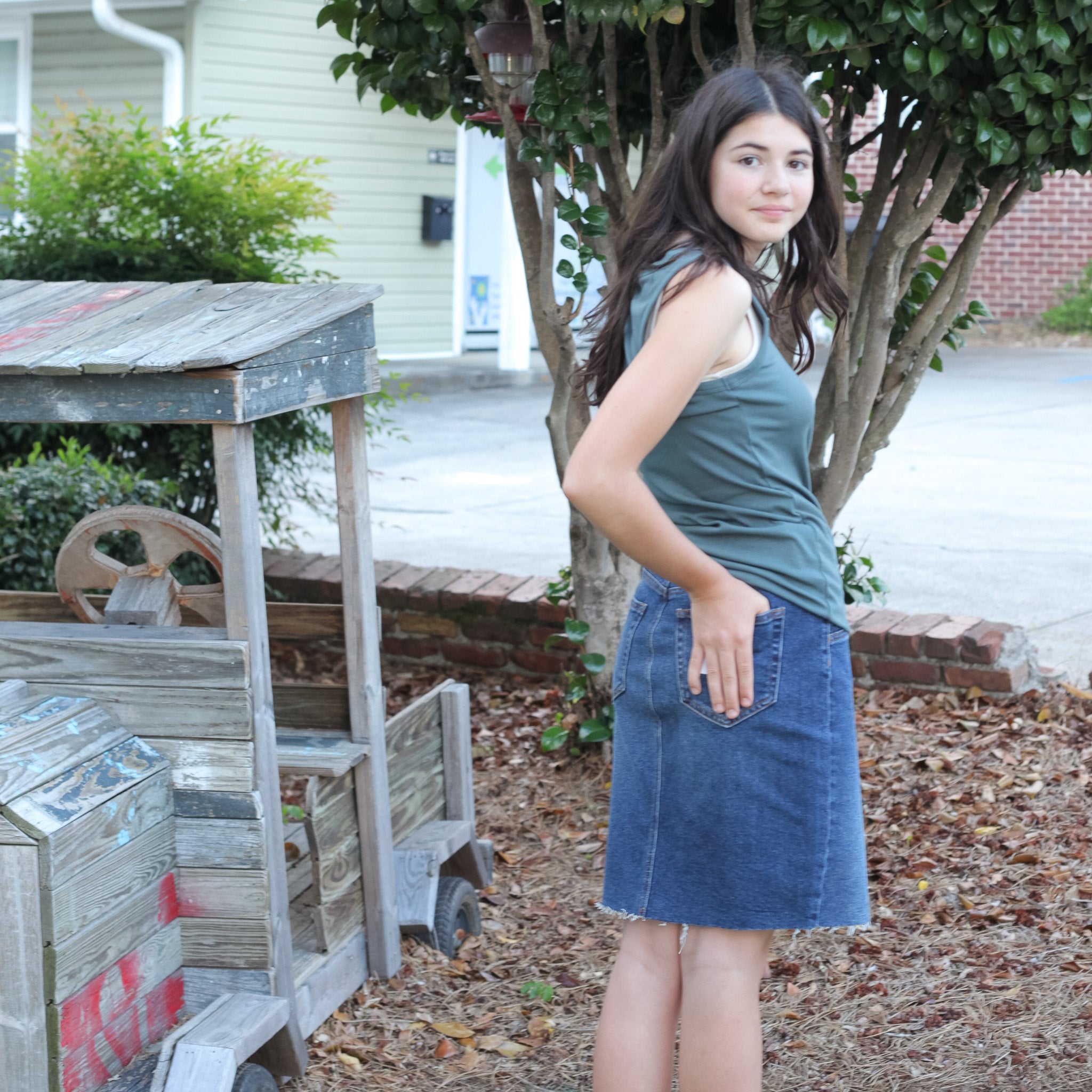 FINAL SALE Meredith High Rise Denim Skirt – Shoppe3130
