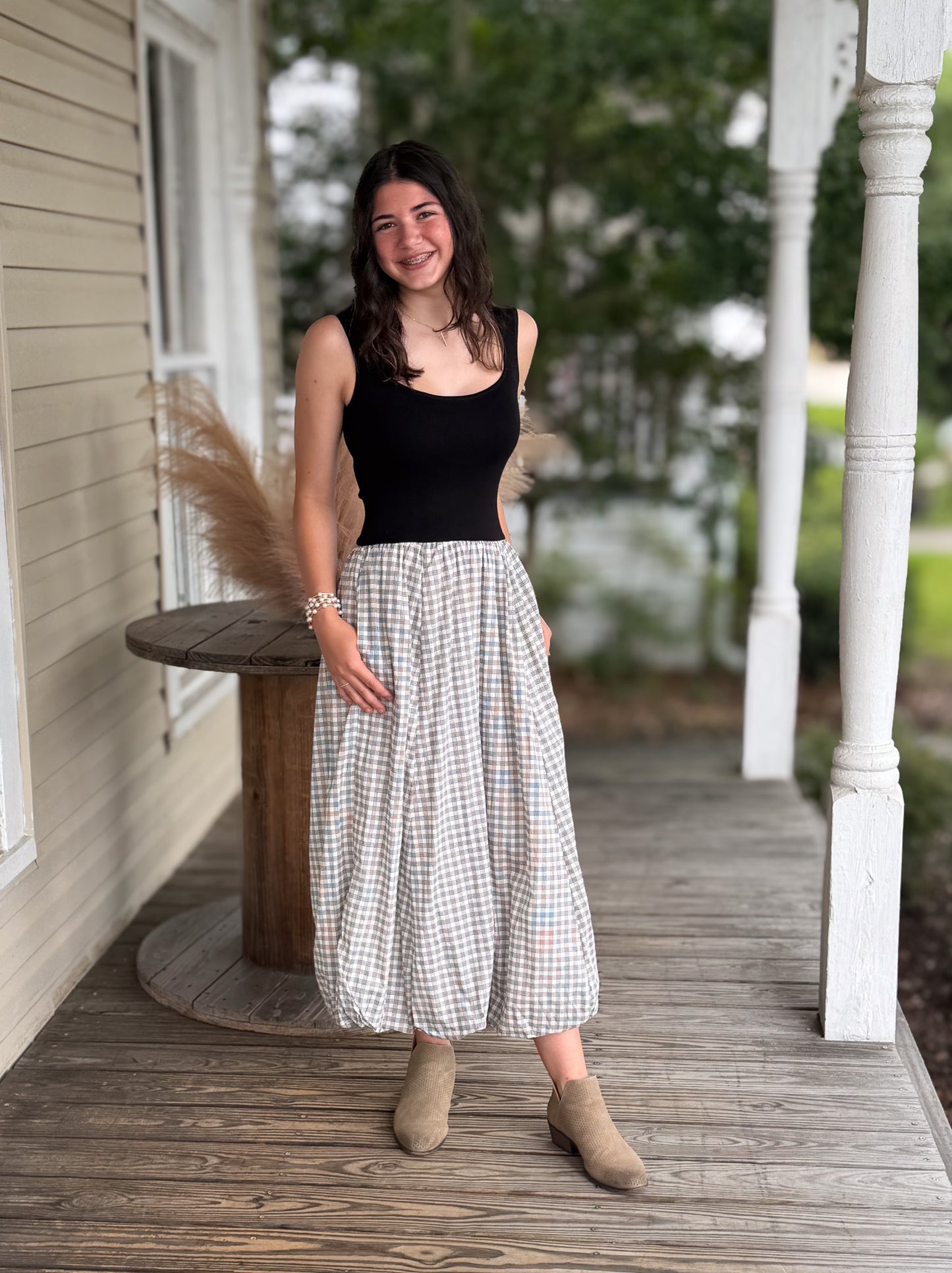 Glory Black Balloon Maxi Tank Dress