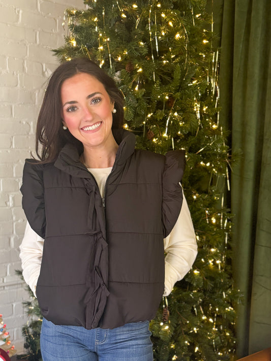 Cozy Up in Bows Puffer Vest