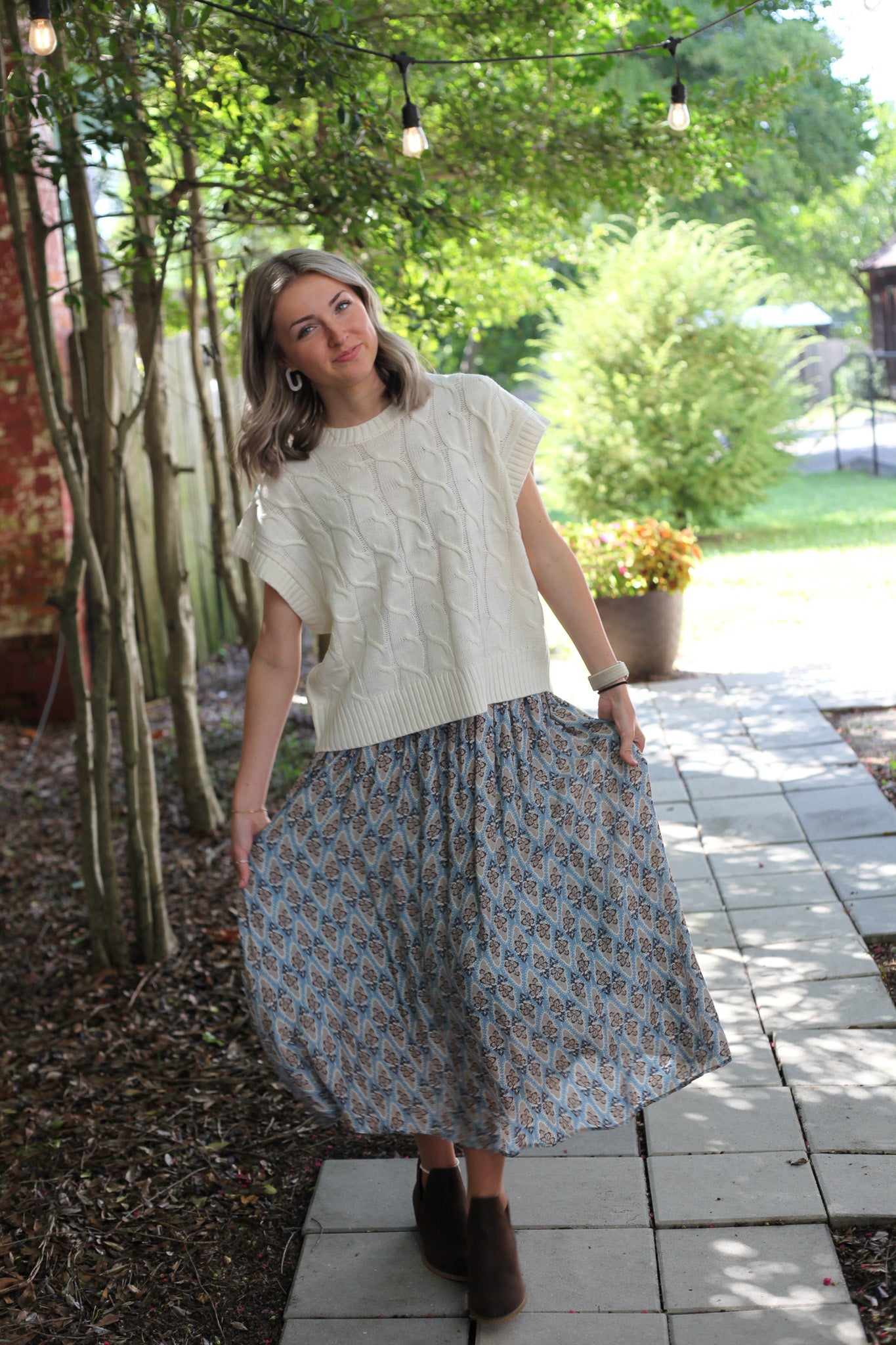 Sing Me the Blues Smocked Maxi Skirt