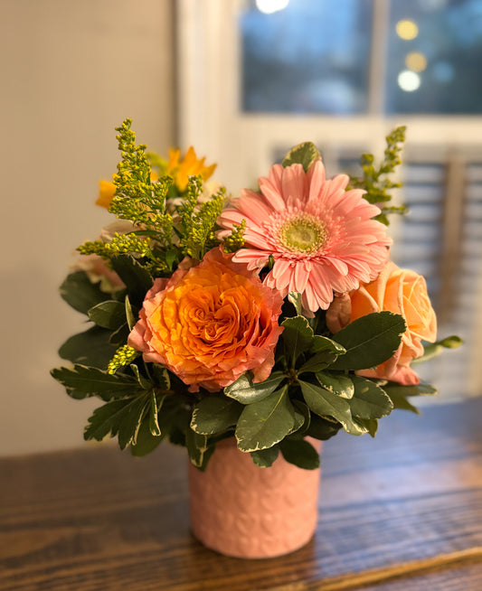 Hearts All In Ceramic Flower Arrangement - Shoppe3130