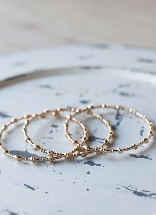 Gold Wire Like Bangle Bracelet