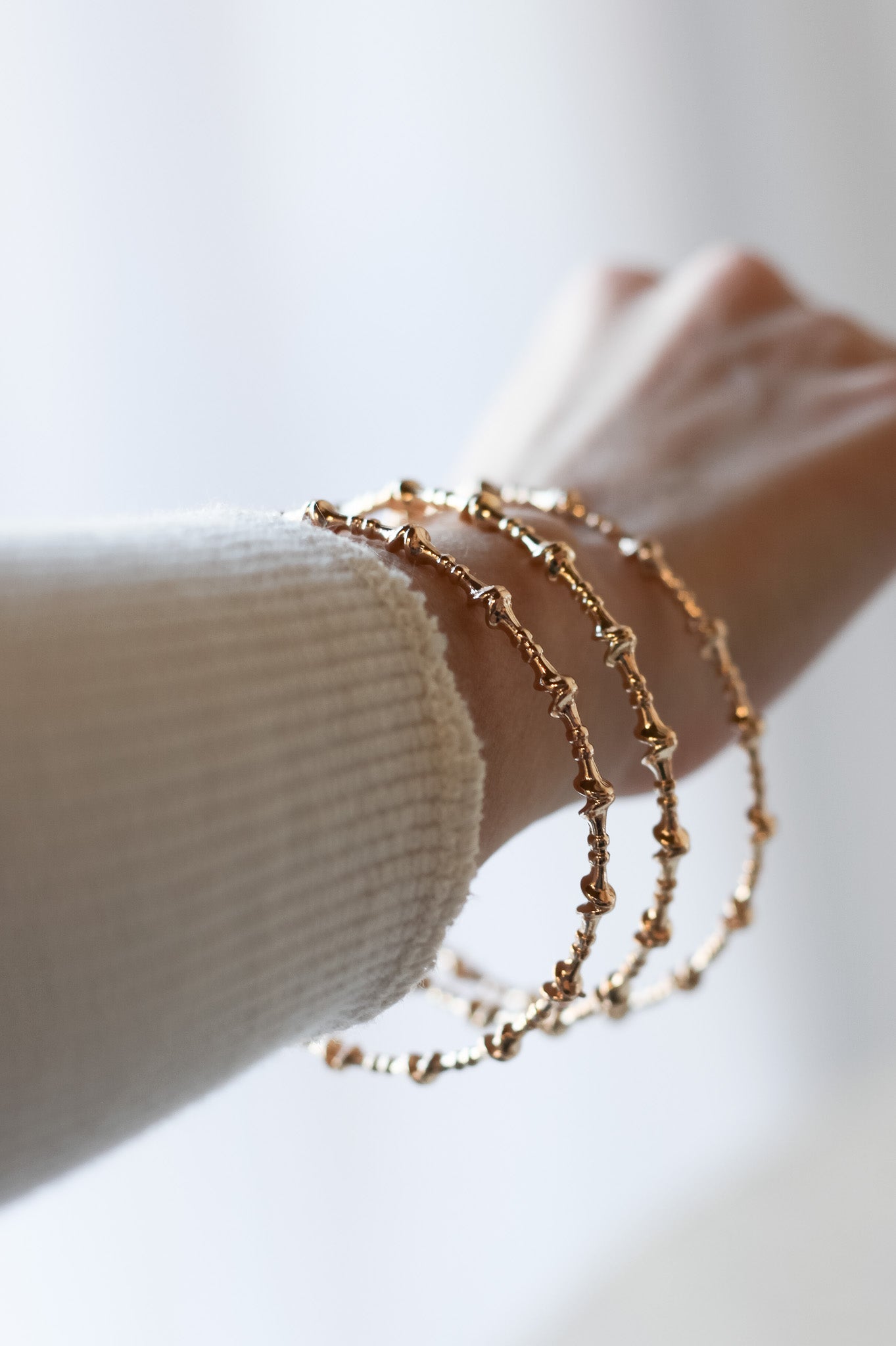 Gold Wire Like Bangle Bracelet