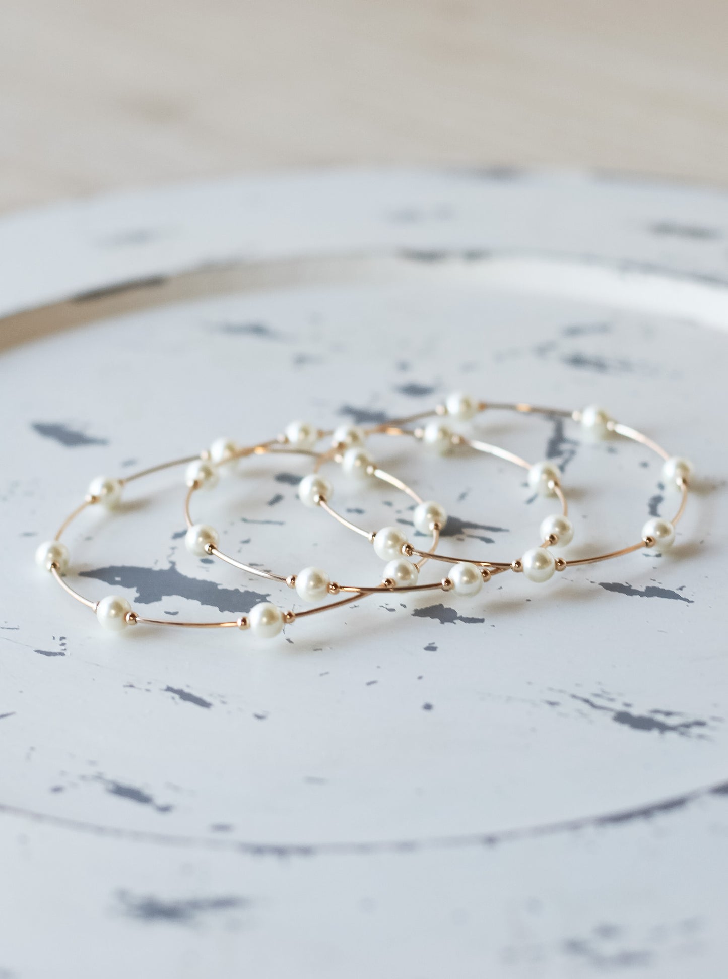 Gold Pearl Spaced Bracelet - Shoppe3130