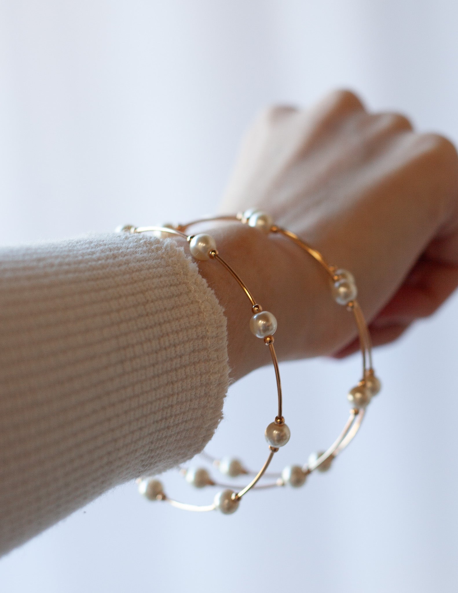 Gold Pearl Spaced Bracelet - Shoppe3130