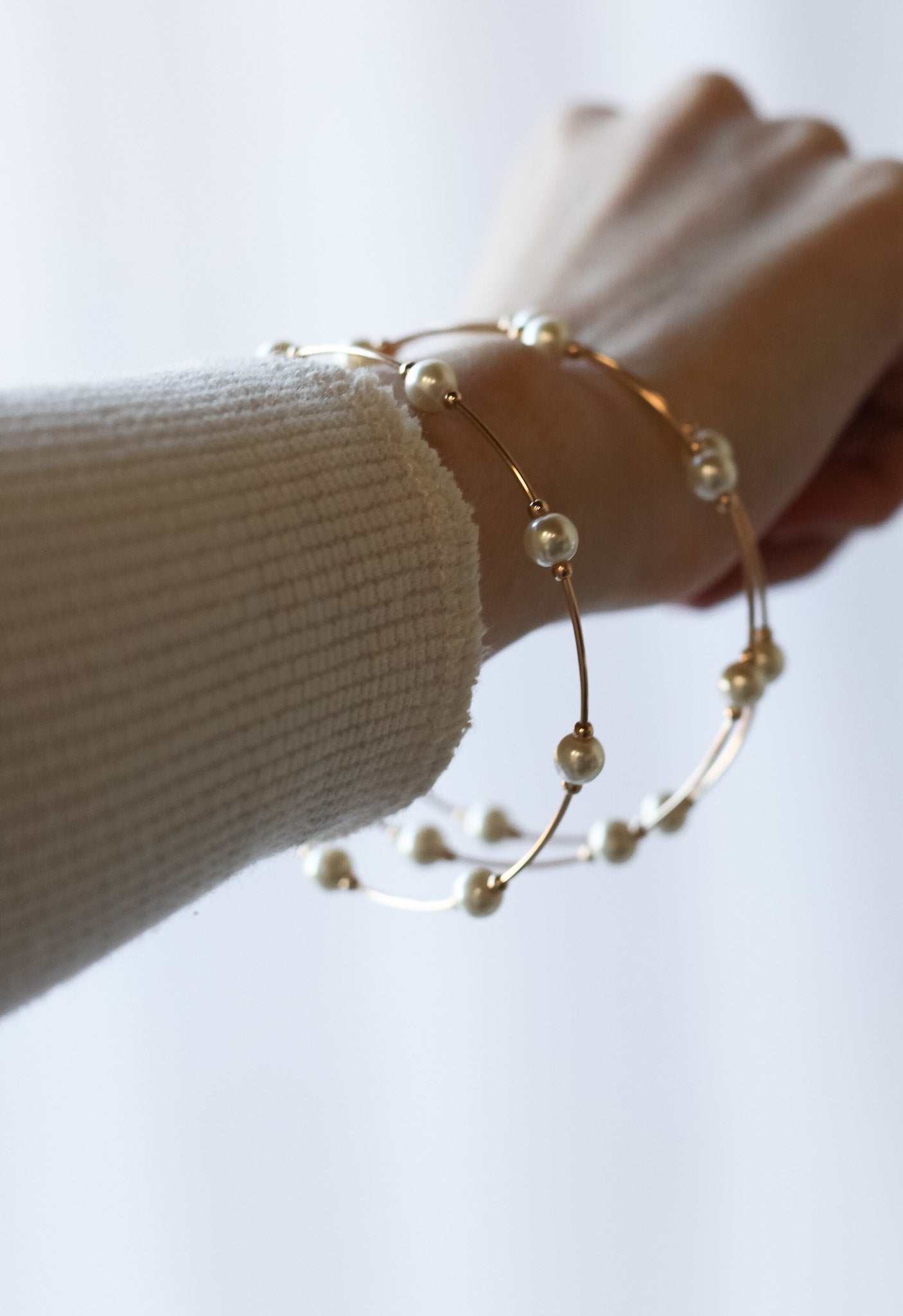 Gold Pearl Spaced Bracelet - Shoppe3130