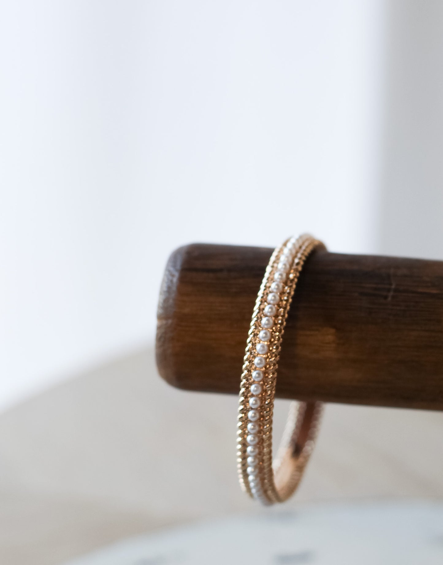 Pearl Bangle Track Bracelet