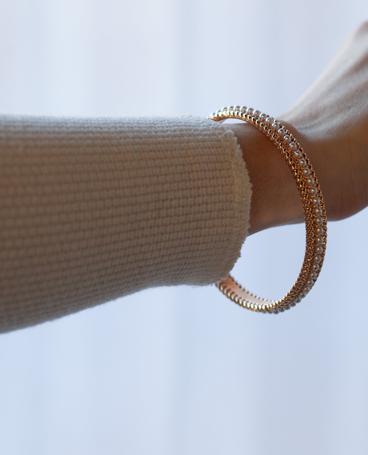 Pearl Bangle Track Bracelet