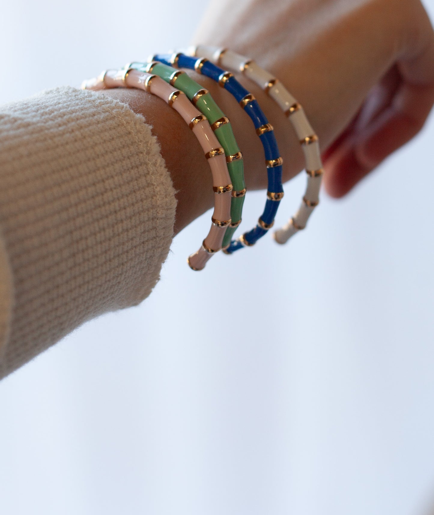 Enamel Bamboo Cuff Bracelet - Shoppe3130