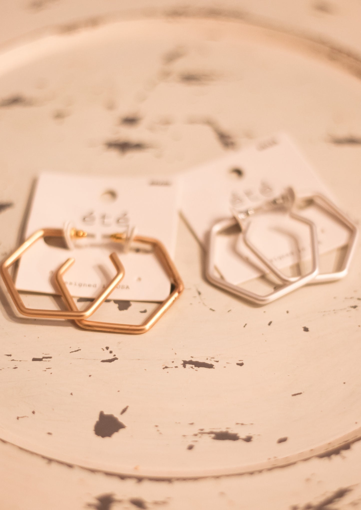 Hey Honey Hexagon Earrings - Shoppe3130