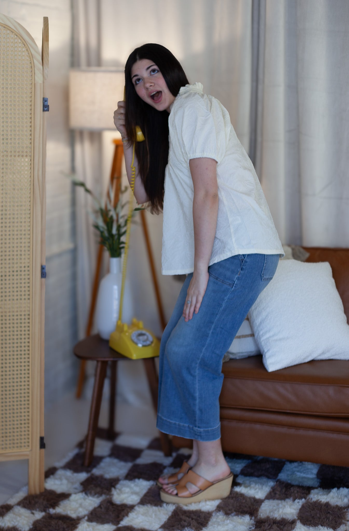 Wide Leg Cropped Zen Denim Jeans in Curvy