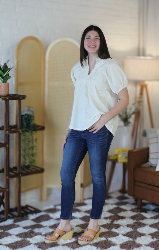 High Waist Dark Wash Zen Skinny Jeans - Shoppe3130