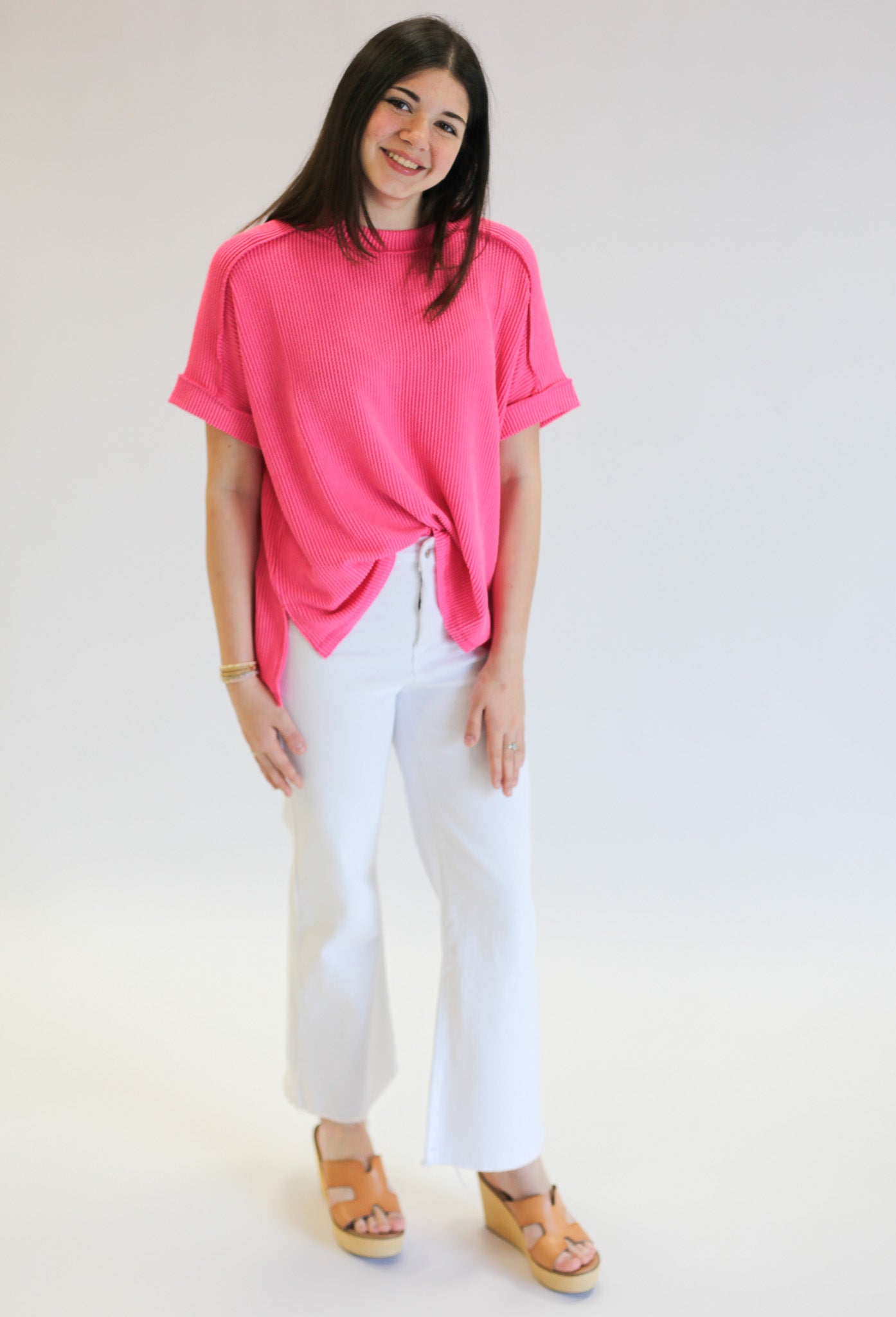 Abbi Grace Raised Ribbed Top in Curvy - Shoppe3130