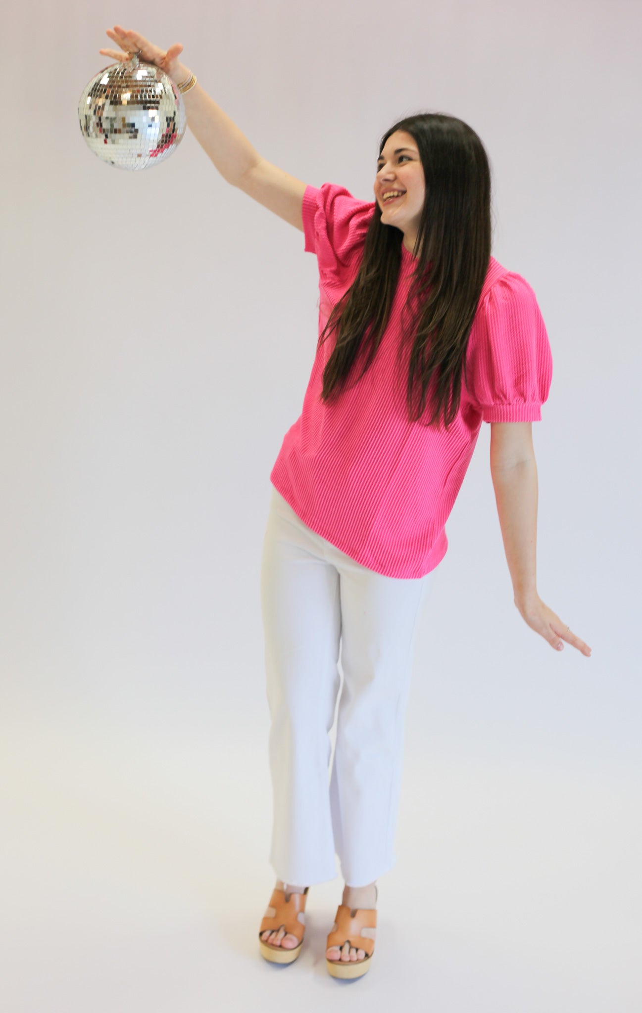 Pretty in Puff Sleeves Ribbed Top - Shoppe3130