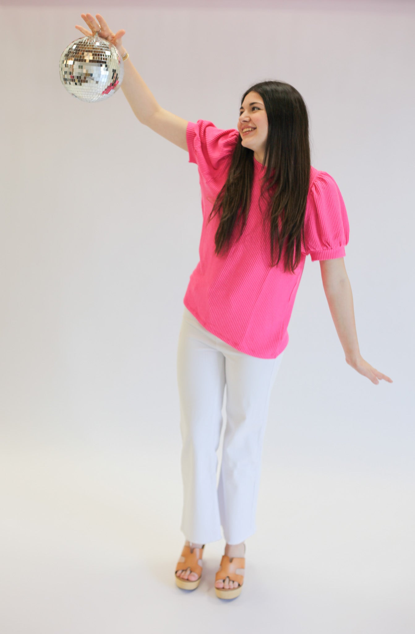 Pretty in Puff Sleeves Ribbed Top - Shoppe3130