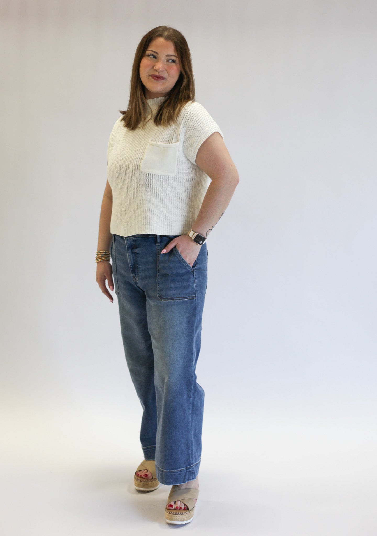 Oh Maybe Mock Neck Sleeveless Sweater - Shoppe3130