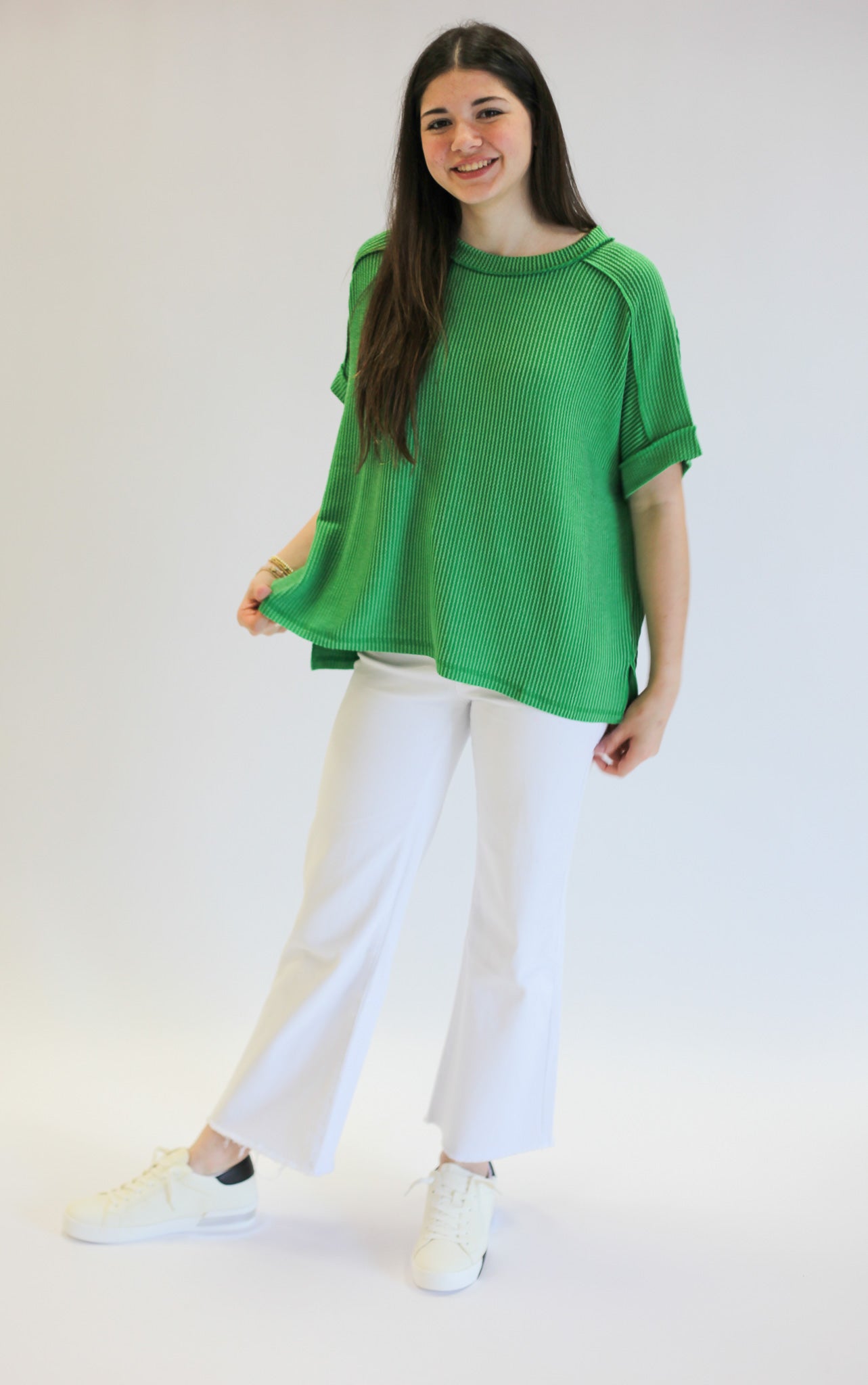 Abbi Grace Raised Ribbed Top in Curvy - Shoppe3130