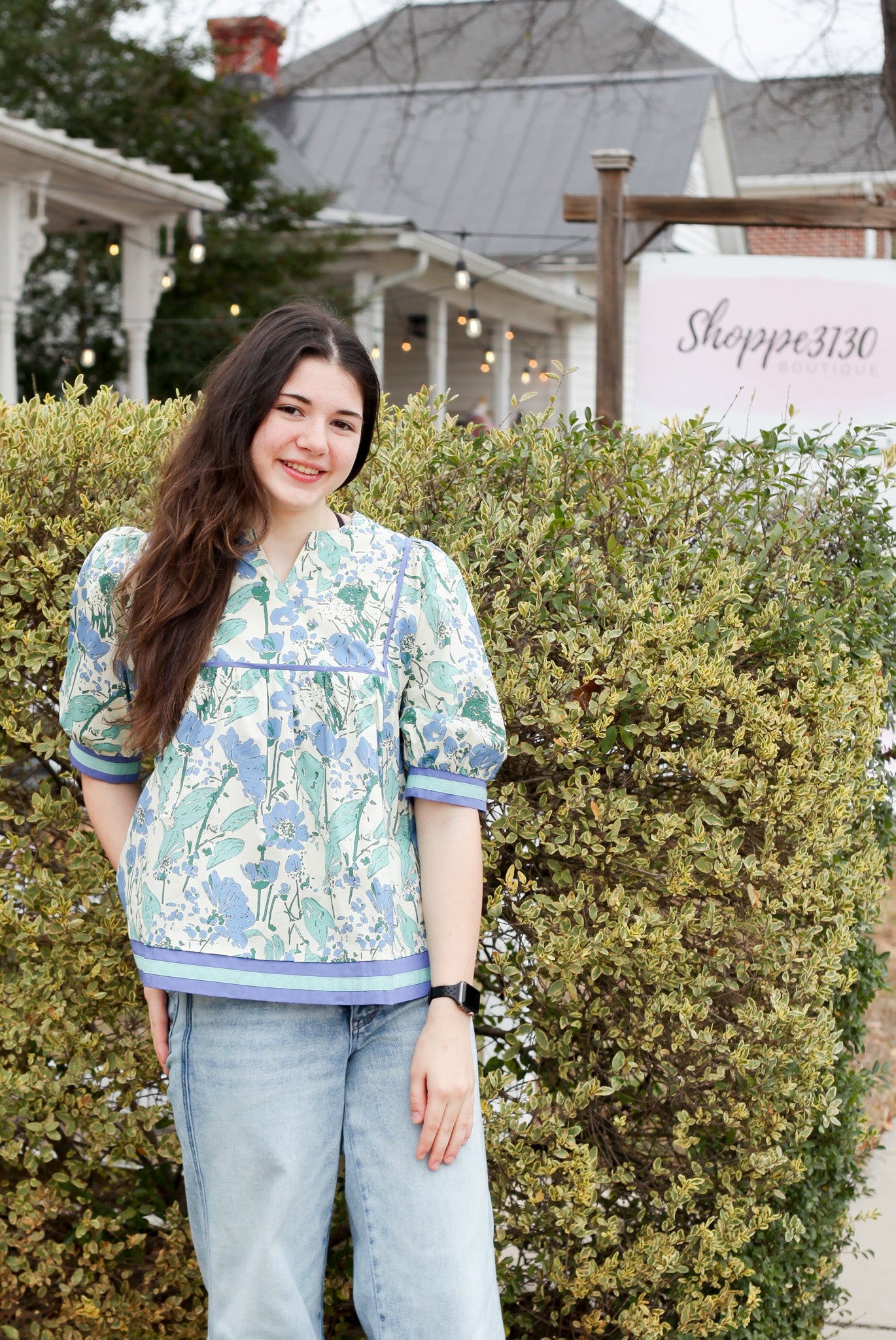 A Walk In The Garden Ruffle Babydoll Top - Shoppe3130